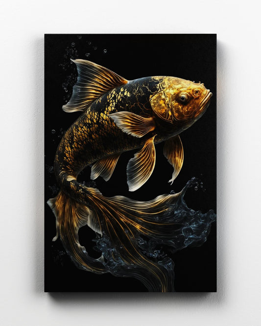Black and Gold Koi Fish