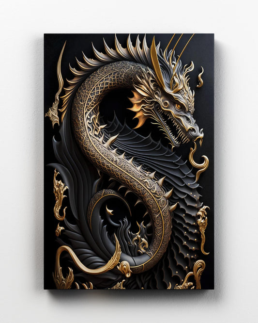 Dragon Golden Art Deco