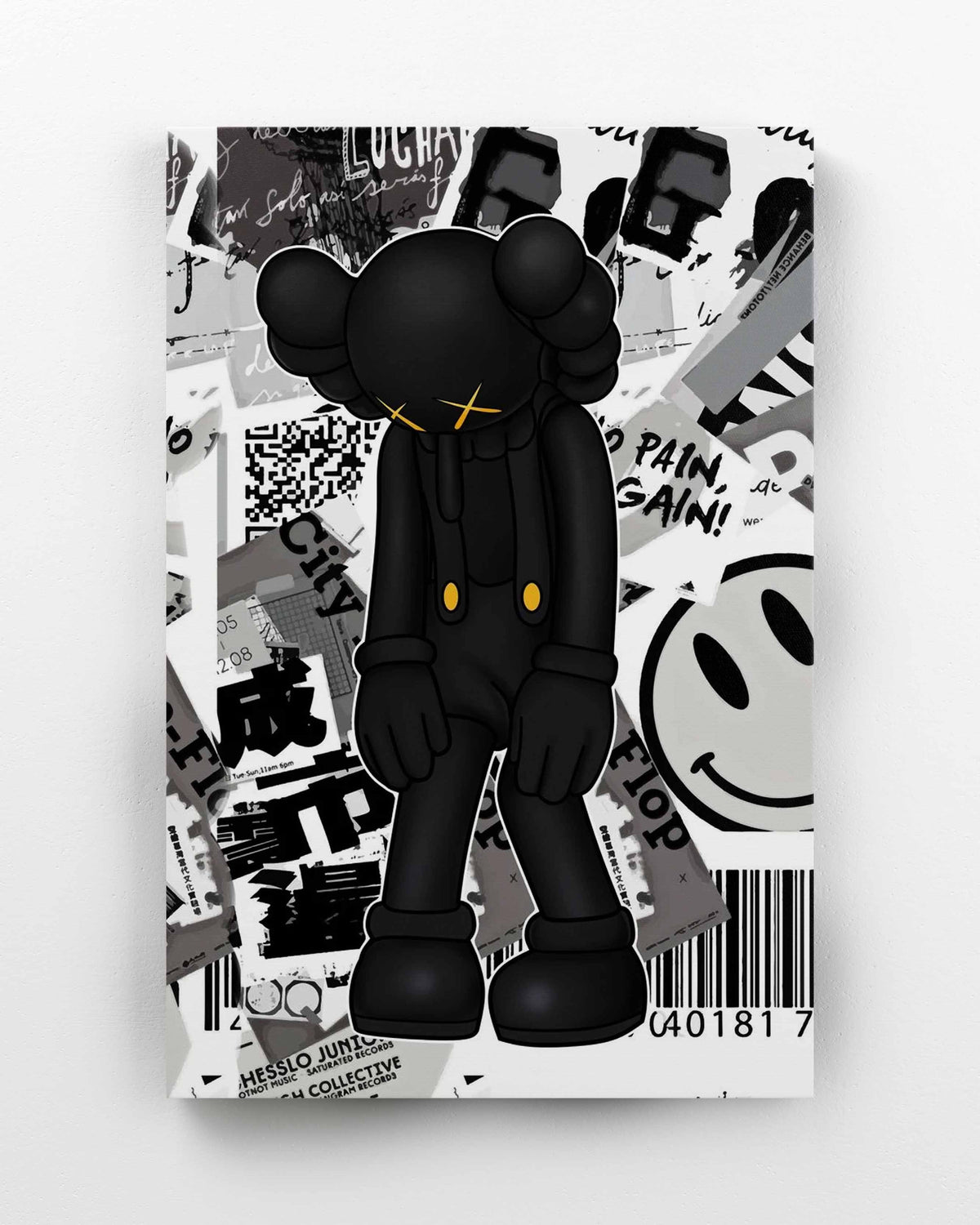 back and white kaws